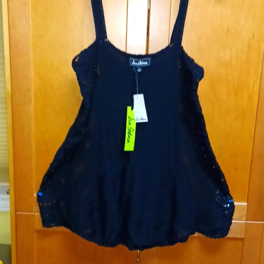 SAM EDELMAN Black crochet top